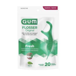 Gum Flosser Original, Fio Dental Com Haste 20 Unidades